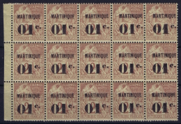 Martinique:  Yv Nr 7   3* MH/* Falz/ Charniere  Et 12 * MNH/** Sans Charnière  Postfrisch Brun Rouge Sur Jaune - Neufs