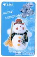 CHINE CARTE A CODE JLT BONHOMME De NEIGE MERRY CHRISTMAS - Noel