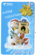 CHINE CARTE A CODE JLT BONHOMME De NEIGE MERRY CHRISTMAS - Noel