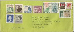 Canada To India Used Cover With Ten Stamps  On Cover,1996,As Per Scan - Gedenkausgaben