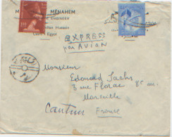 De Cairo, Le Caire, Egypt, Egypte UAR à Marseille 1959, Lettre Express Par Avion - Cartas & Documentos