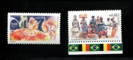 BRAZILIE POSTFRIS MINT NEVER HINGED POSTFRISCH EINWANDFREI NEUF SANS CHARNIERE YVERT 3178 3179 CARNAVAL COEMISSIE BELGIE - Unused Stamps