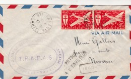 1947 TRAPAS PREMIÈRE  LIAISON AÉRIENNE PAPEETE NOUMÉA / 7216 - Posta Aerea