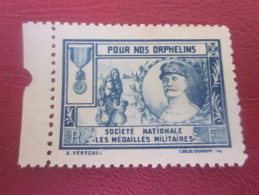 Vignette WW2 Pour Nos Orphelins Société Nationale Des Médaillés Militaires -Label Sticker-Aufkleber-Bollo-Viñeta - Militärmarken