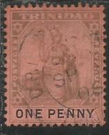 TRINIDAD  1921 1922 BRITANNIA 1p 1 ONE PENNY USATO USED OBLITERE' - Trinidad Y Tobago