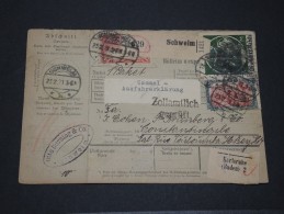 CONSTANTINOPLE - Bulletin D´expédition De Colis - RARE -  Voie Allemagne, Metz Et Constantinople - 1921 - Lot 13501 - Deutsche Post In Der Türkei