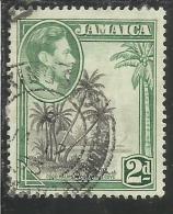 JAMAICA GIAMAICA GREAT BRITAIN GRAN BRETAGNA 1938 1951 KING GEORGE VI RE COCO PLAMS COLUMBUS COVE 2p 2 P USATO USED - Jamaica (...-1961)