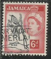 JAMAICA GIAMAICA GREAT BRITAIN GRAN BRETAGNA 1955 QUEEN ELIZABETH II REGINA DOCTOR BIRD 6p 6 P USATO USED OBLITERE' - Jamaica (...-1961)