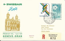 RF 76.8 U, Swissair,  Genève - Oran, Recommandé, DC-9, 1976 - Eerste Vluchten