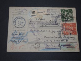 CONSTANTINOPLE - Bulletin D´expédition De Colis - RARE - Voie Allemagne, Metz Et Constantinople - 1921 - Lot 13516 - Deutsche Post In Der Türkei