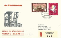 RF 76.15 U, Swissair,  Genève - Damas, Recommandé, DC-8, 1976 - Eerste Vluchten