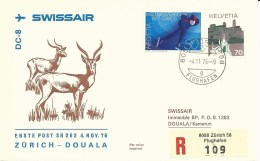 RF 76.18, Swissair,  Zurich - Douala, Recommandé, DC-8, 1976 - Eerste Vluchten