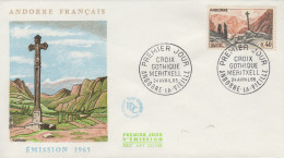 Enveloppe  FDC  1er  Jour  ANDORRE   Croix  Gothique  MERITXELL   1965 - FDC