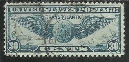 UNITED STATES STATI UNITI USA 1939 AIR MAIL POSTA AEREA TRANSATLANTIC ISSUE Winged Globe CENT. 30 30c USATO USED - 1a. 1918-1940 Used