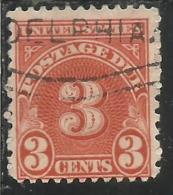 UNITED STATES STATI UNITI USA 1930 POSTAGE DUE SEGNATASSE TASSE CENT. 3 3c USATO USED OBLITERE´ - Franqueo