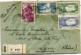 GUINEE FRANCAISE LETTRE RECOMMANDEE PAR AVION DEPART SIGUIRI 9 MARS 42 GUINEE FRANCAISE POUR LA FRANCE - Lettres & Documents