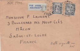 1946 LETTRE IRLANDE POUR LA FRANCE. PAR AVION. BELLE VIGNETTE AU VERSO / 5897 - Briefe U. Dokumente