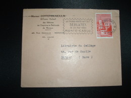 LETTRE TP 25F OBL.MEC.12-5-1959 MONTE-CARLO + SCOLATEX 16 20 MAI 1959 + MAXIME COTTET-DUMOULIN IMPRIMERIE NATIONALE DE M - Cartas & Documentos
