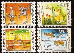 Liechtenstein 2000 Olympic Summer Games Comics  MNH, Mi 1241-44, Sport, Ring Gymnastics, High Jump, Running, Swimming - Summer 2000: Sydney