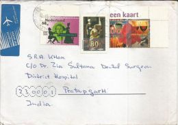 Nederland, Netherland To India Used Cover With Three Stamps On Cover, 1997, As Per Scan - Lettres & Documents