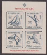 CUBA - 1960 Olympic Games IMPERF Souvenir Sheet. Scott C213a. MNH ** - Blocs-feuillets