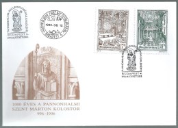 4013 Hungary FDC With SPM Religion Building Monastery Pannonhalma - Abbayes & Monastères