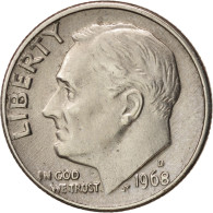 Monnaie, États-Unis, Roosevelt Dime, Dime, 1968, U.S. Mint, Denver, TTB+ - 1946-...: Roosevelt