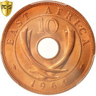 Monnaie, EAST AFRICA, 10 Cents, 1964, Heaton, PCGS, MS66RD, FDC, Bronze, KM:40 - Ostafrika Und Herrschaft Von Uganda