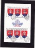 Feuillet De 6 Timbres Oblitéré Armoiries  YT 128 / Mi 162  (1ère émission De La Slovaquie) - Blokken & Velletjes