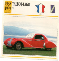 Talbot-Lago S.S.1938-1939 (derrière Il Y A Un Texte Sur Les Caracteristiques De La Voiture) - Voitures