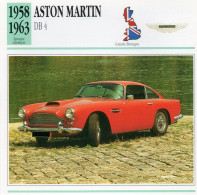 Aston Martin DB 4 1958-1963 (derrière Il Y A Un Texte Sur Les Caracteristiques De La Voiture) - Auto's