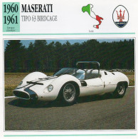 Maserati Tipo 63 Birdcage 1960-1961 (derrière Il Y A Un Texte Sur Les Caracteristiques De La Voiture) - Autos