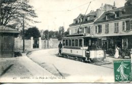 N°49147 -cpa Sanvic -la Place De L´église- Superbe Tramway- - Strassenbahnen