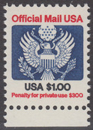 !a! USA Sc# O132 MNH SINGLE W/ Bottom Margin - Great Seal - Dienstzegels