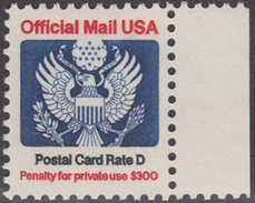 !a! USA Sc# O138 MNH SINGLE W/ Right Margin - Great Seal - Servizio