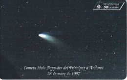 TARJETA DE ANDORRA DEL COMETA HALE BOPP DE TIRADA 7000 - Astronomùia