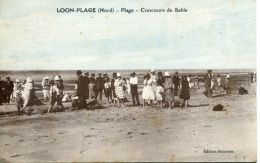 N°49187 -cpa Loon Plage -concours De Sable- - Other Municipalities