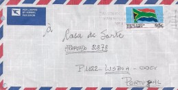 TIMBRES - STAMPS - LETTRE POUR PORTUGAL - PAR AVION - AFRIQUE DU SUD - TIMBRE DRAPEAU DE AFRIQUE DU SUD - Cartas & Documentos