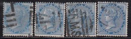 British East India Used 1865, Half Anna X 4 Shades, Elephant Wartermark - 1854 Compagnie Des Indes