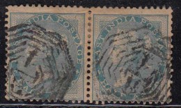 British East India Used 1856, Pair Of Half Anna, No Wartermark, Cooper / Renouf Type 7 Early Indian Cancellations - 1854 East India Company Administration