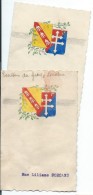 2 Menus Dessinés à La Main/Ecussons Du Groupe Lorraine /AVIATION/ Caraux/1946   MENU174 - Menükarten