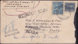 1950-H-27 CUBA 1950 TABACO TOBACCO. FORWARDED COVER. PALMA SORIANO- GENOVA ITALIA, ITALY. - Covers & Documents