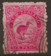 NZ 1898 6d Kiwi P11 Wmk SG 312c U #UG65 - Used Stamps