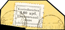 3 Krb. Schwarz Auf Mattgrau, Tadellos Gestempelt "Sarny 26.10.41" Auf Briefstück, Auflage Nur 135 Exemplare,... - Other & Unclassified