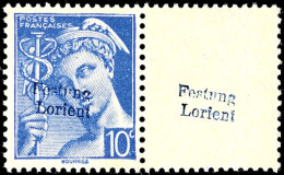 10 C. Freimarke Mit Aufdruck "Festung Lorient" Und Rechts Anhängendem Und Ebenso überdrucktem Leerfeld,... - Autres & Non Classés