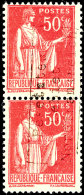 50 C. Freimarke Rot, Aufdruck In Type II, Senkr. Paar, Tadellos Postfrisch, Fotoattest Lothar Herbst VP (2016):... - Autres & Non Classés