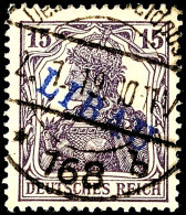 15 Pf. Aufdruck Violettblau Tadellos Gestempelt, Tiefst Gepr. A. Schlegel BPP, Mi. 400,-, Katalog: 3Ba O15 Pf.... - Autres & Non Classés