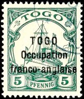 5 Pf. Tadellos Gestempelt, Fotoattestkopie Holcombe Für 4er-Block Aus Dem Die Marke Stammt, Mi. 850,-... - Togo