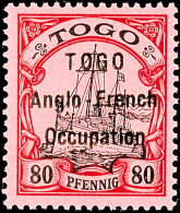 80 Pf. Mit Aufdruck In Type I Tadellos Postfrisch, Fotoattestkopie Holcombe Für Größere Einheit,... - Togo
