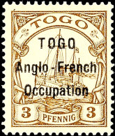 3 Pf. Mit Aufdruck Type I Tadellos Postfrisch, Gepr. Bothe BPP, Mi. 380,-, Katalog: 1I **3 Pf. With Overprint... - Togo